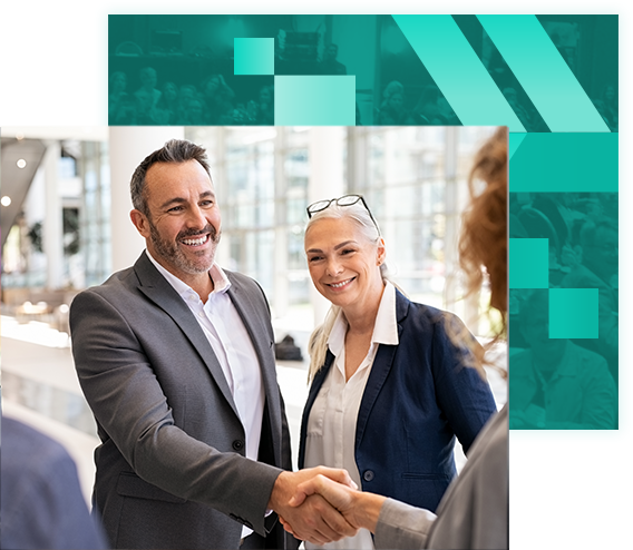 Business people shaking hands in meeting