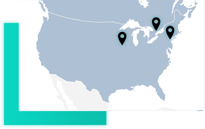 Map of the United States with Markers 